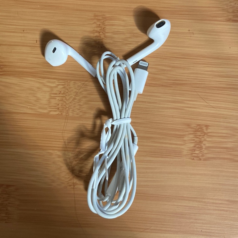 Apple EarPods with lightning cable, classic white works w/ iPhone, iPad & iPod